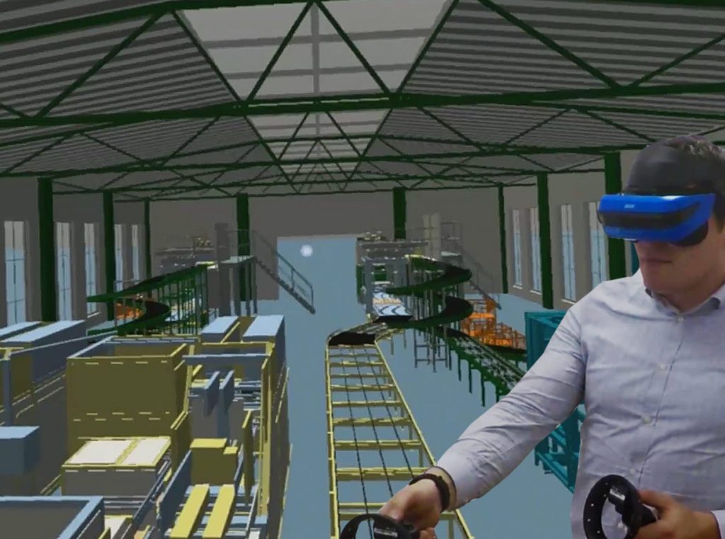 Rundgang in einer Fabrik in VR