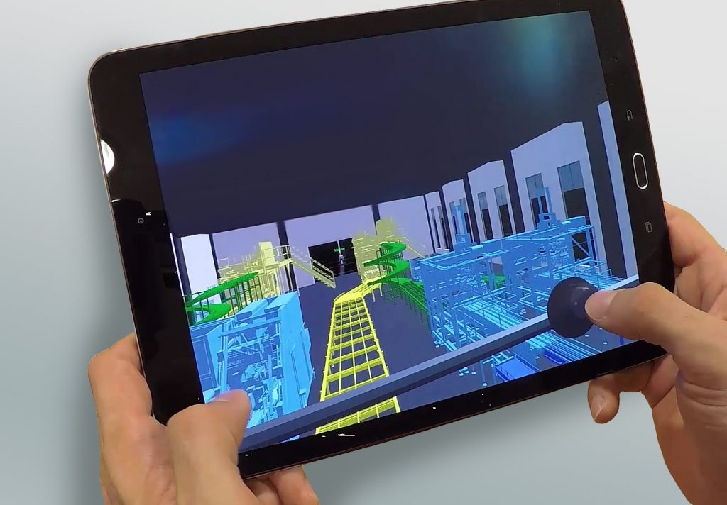 Virtuelle Realitaet (VR) auf einem Tablet