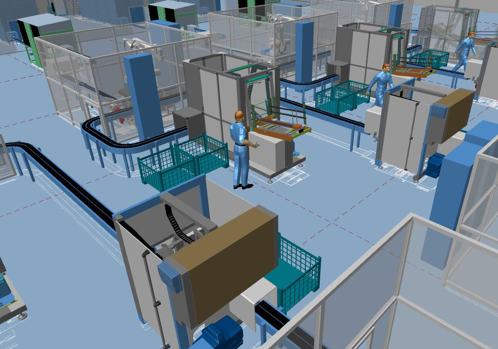 Moderne Fabrikplanung dank dem 3D-Fabriklayout